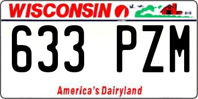 WI license plate 633PZM