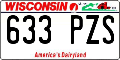 WI license plate 633PZS