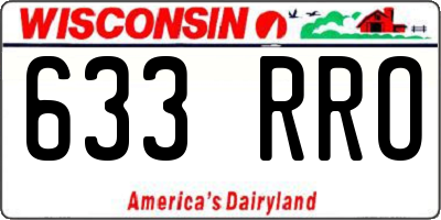 WI license plate 633RRO