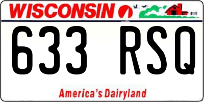 WI license plate 633RSQ