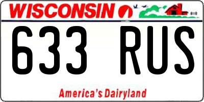 WI license plate 633RUS