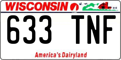 WI license plate 633TNF