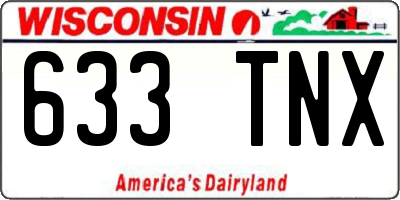 WI license plate 633TNX