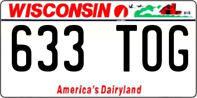WI license plate 633TOG