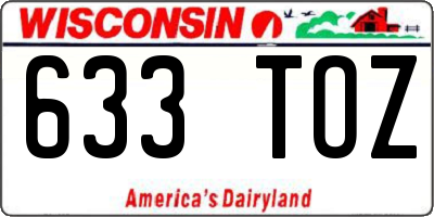 WI license plate 633TOZ