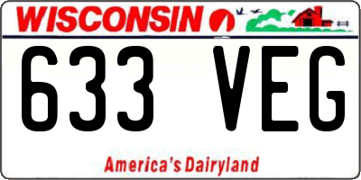 WI license plate 633VEG