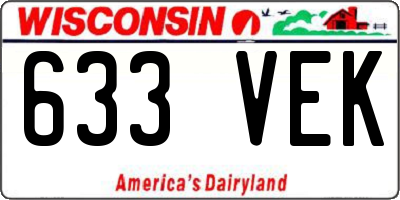 WI license plate 633VEK