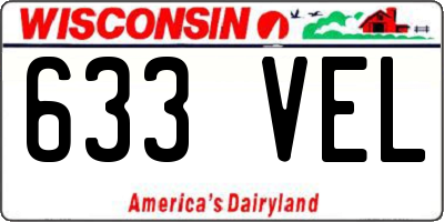 WI license plate 633VEL