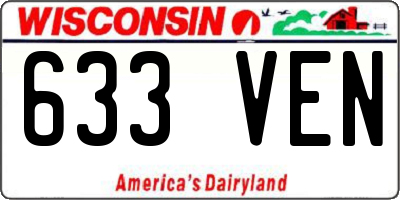 WI license plate 633VEN