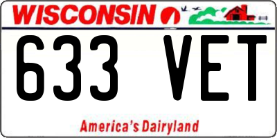 WI license plate 633VET