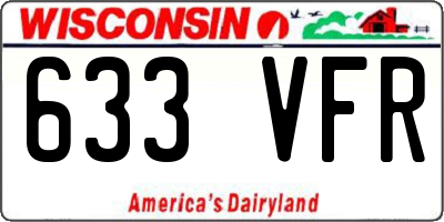 WI license plate 633VFR