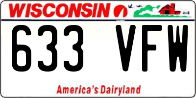 WI license plate 633VFW