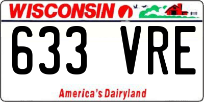 WI license plate 633VRE