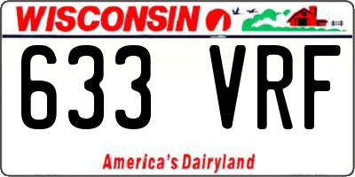 WI license plate 633VRF