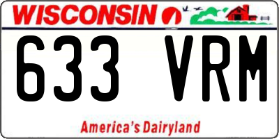 WI license plate 633VRM