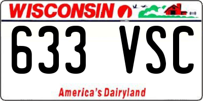 WI license plate 633VSC