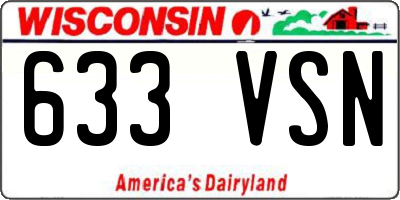 WI license plate 633VSN