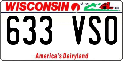 WI license plate 633VSO