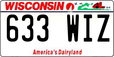 WI license plate 633WIZ
