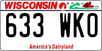 WI license plate 633WKO