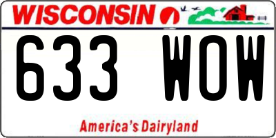 WI license plate 633WOW