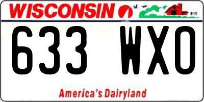 WI license plate 633WXO