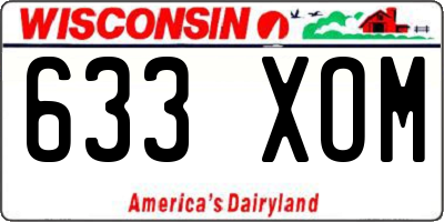 WI license plate 633XOM