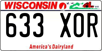 WI license plate 633XOR