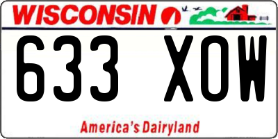 WI license plate 633XOW