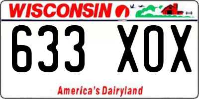 WI license plate 633XOX