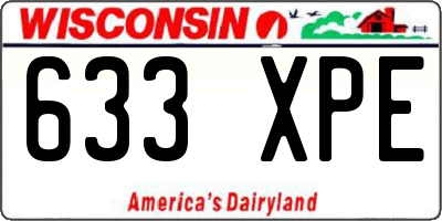 WI license plate 633XPE