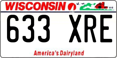 WI license plate 633XRE