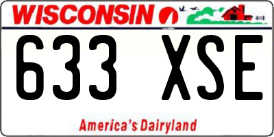 WI license plate 633XSE