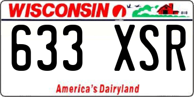 WI license plate 633XSR