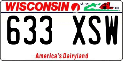 WI license plate 633XSW