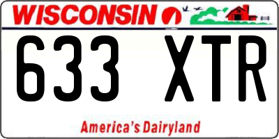 WI license plate 633XTR