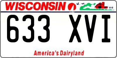 WI license plate 633XVI