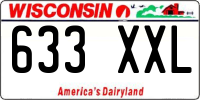 WI license plate 633XXL