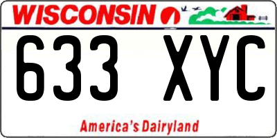 WI license plate 633XYC