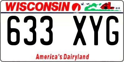 WI license plate 633XYG