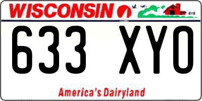WI license plate 633XYO