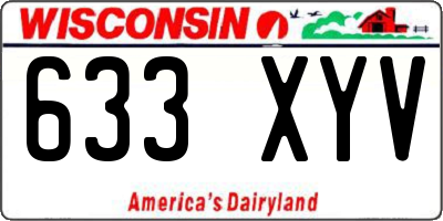 WI license plate 633XYV