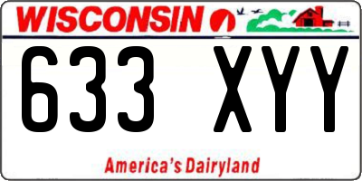 WI license plate 633XYY