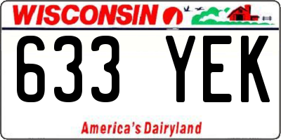 WI license plate 633YEK