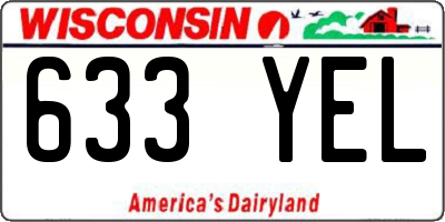 WI license plate 633YEL
