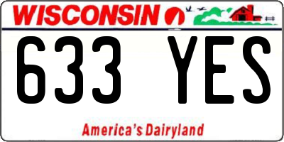WI license plate 633YES