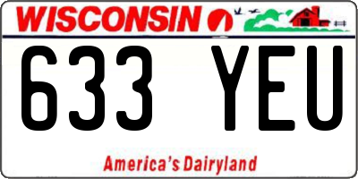 WI license plate 633YEU