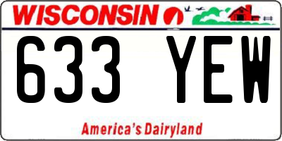 WI license plate 633YEW