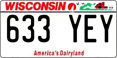 WI license plate 633YEY