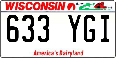 WI license plate 633YGI